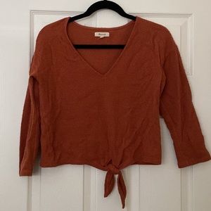 Madewell - Texture & Thread Long-Sleeve Tie-Front Top - S